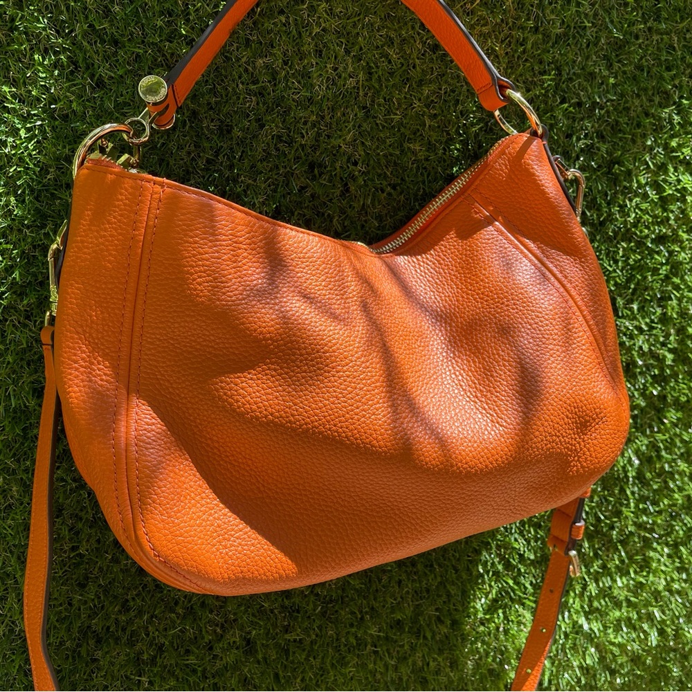 Gorgeous MK Orange Pebble Leather Shoulder Bag Michael Kors